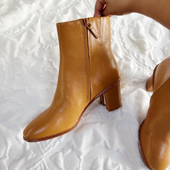 Tory Burch Brooke Stamped Heel Leather Bootie Size 9.5 New - Picture 8 of 11